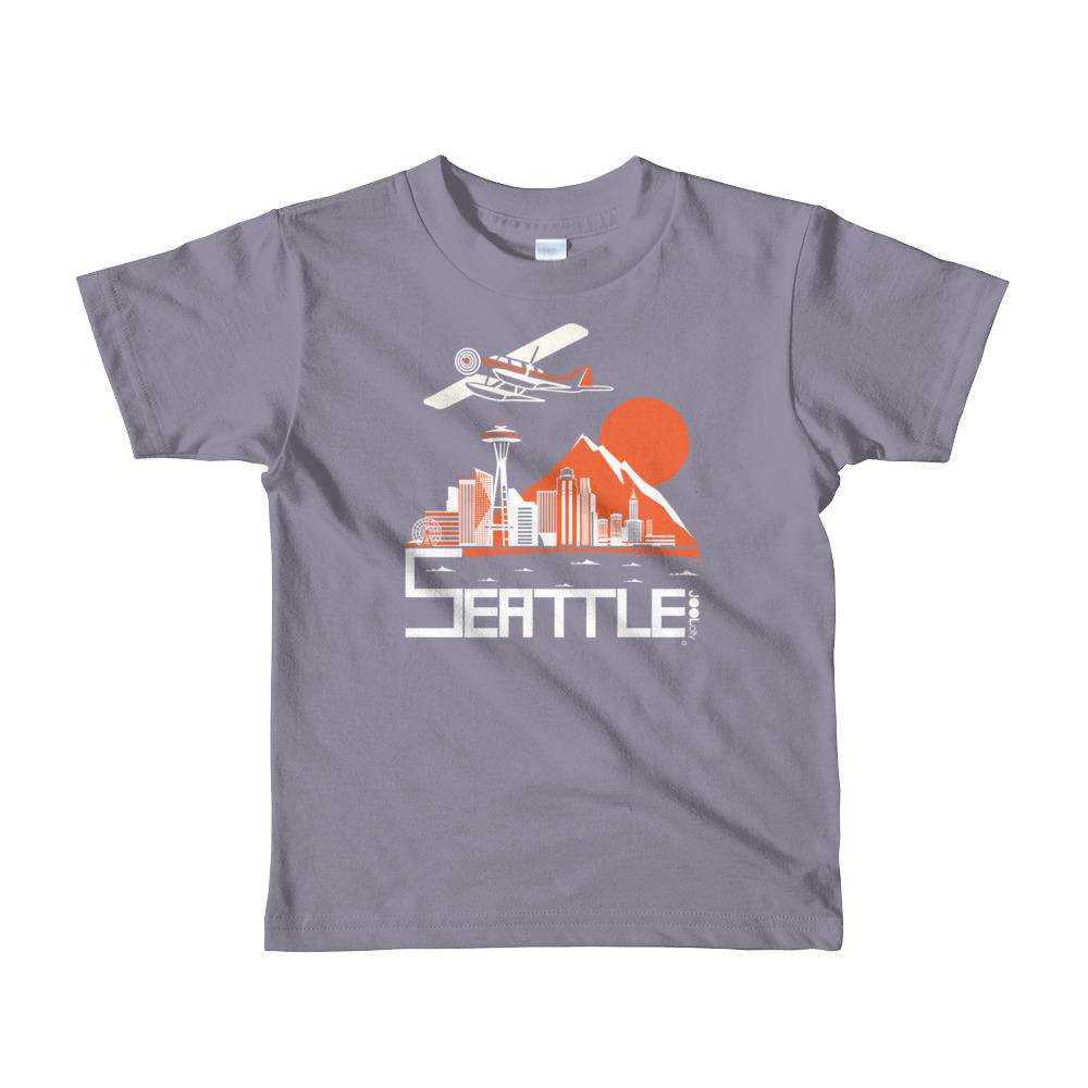 Seattle Soaring Sea Plane Short Sleeve Toddler T-shirt T-Shirts Slate / 6yrs designed by JOOLcity