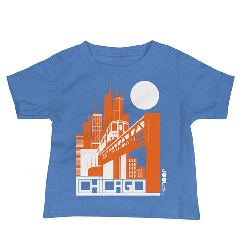 Chicago El Train Baby Jersey Short Sleeve Tee T-Shirts Heather Columbia Blue / 18-24m designed by JOOLcity