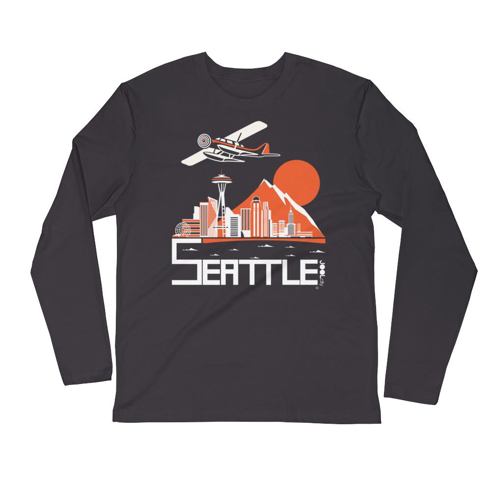 Seattle Soaring Sea Plan Long Sleeve Fitted Crew