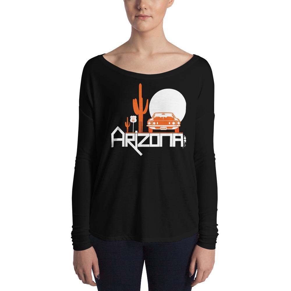 Arizona Cactus Cruise Ladies' Long Sleeve Tee Long Sleeve Shirts Black / XL designed by JOOLcity