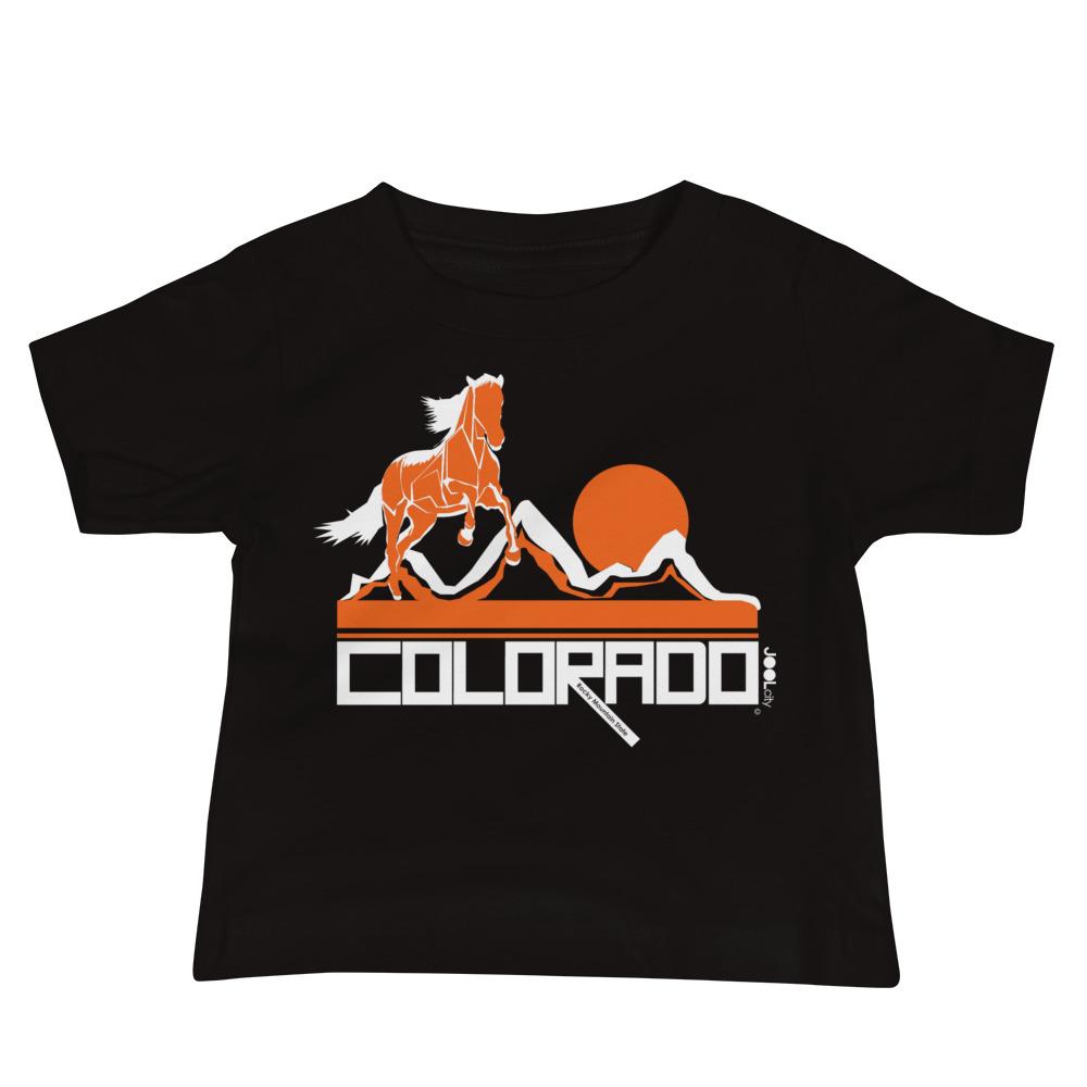 Colorado Hill Horse Baby Jersey Short Sleeve Tee T-Shirts Black / 18-24m designed by JOOLcity