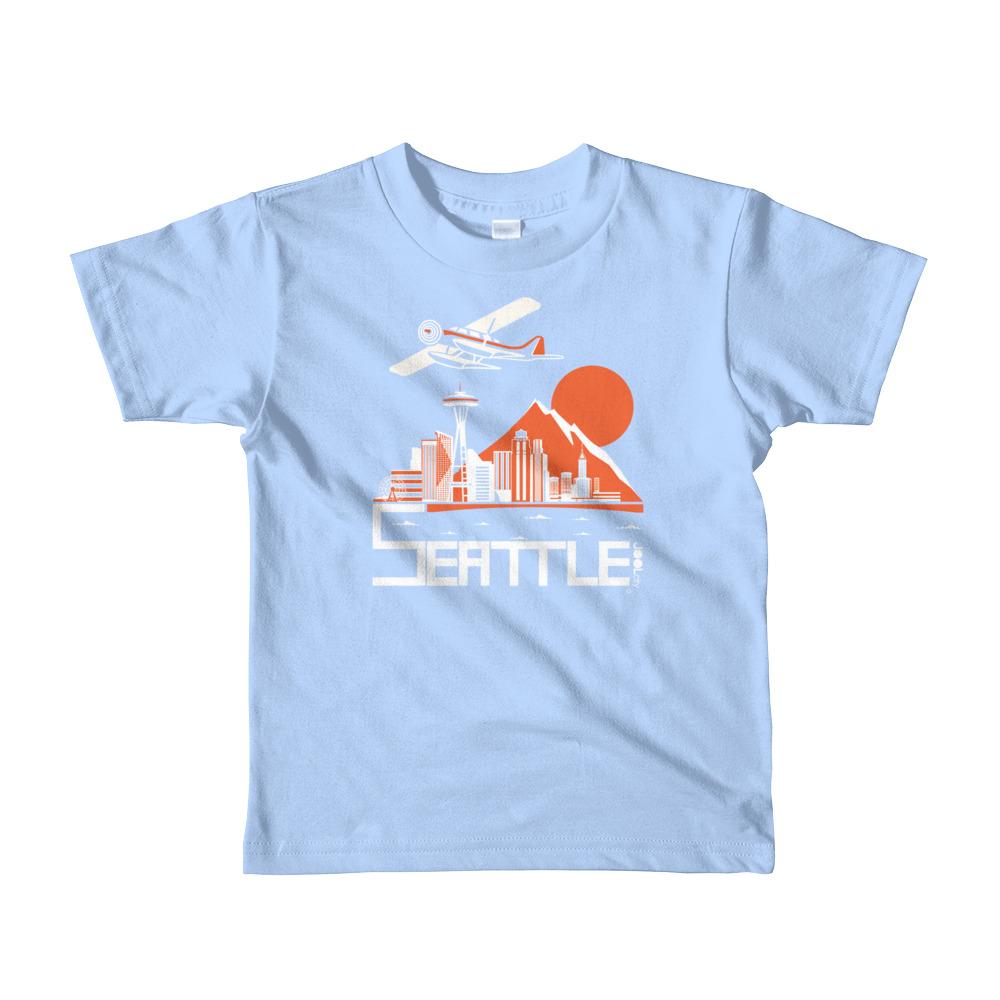 Seattle Soaring Sea Plane Short Sleeve Toddler T-shirt T-Shirts Baby Blue / 6yrs designed by JOOLcity