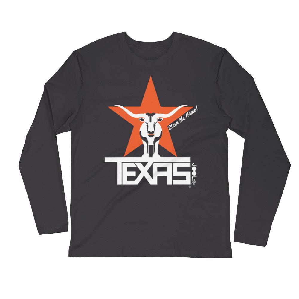 Texas Star & Steer Long Sleeve Fitted Crew