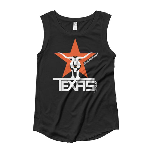Texas Steer&Star Ladies’ Cap Sleeve Tank Top