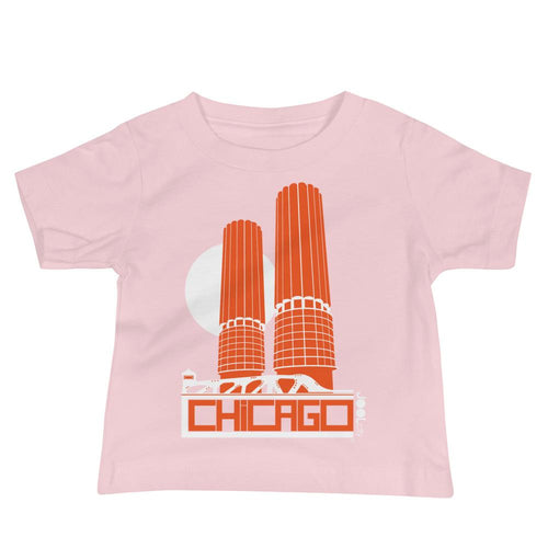 Chicago Marina Tower Baby Jersey Short Sleeve Tee T-Shirts Pink / 18-24m designed by JOOLcity
