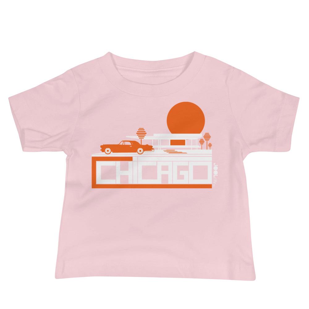 Chicago Mid-Century Ride Baby Jersey Short Sleeve Tee T-Shirts Pink / 18-24m designed by JOOLcity