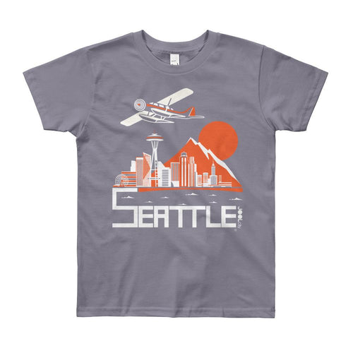 Seattle Soaring Sea Plane Youth Short Sleeve T-Shirt