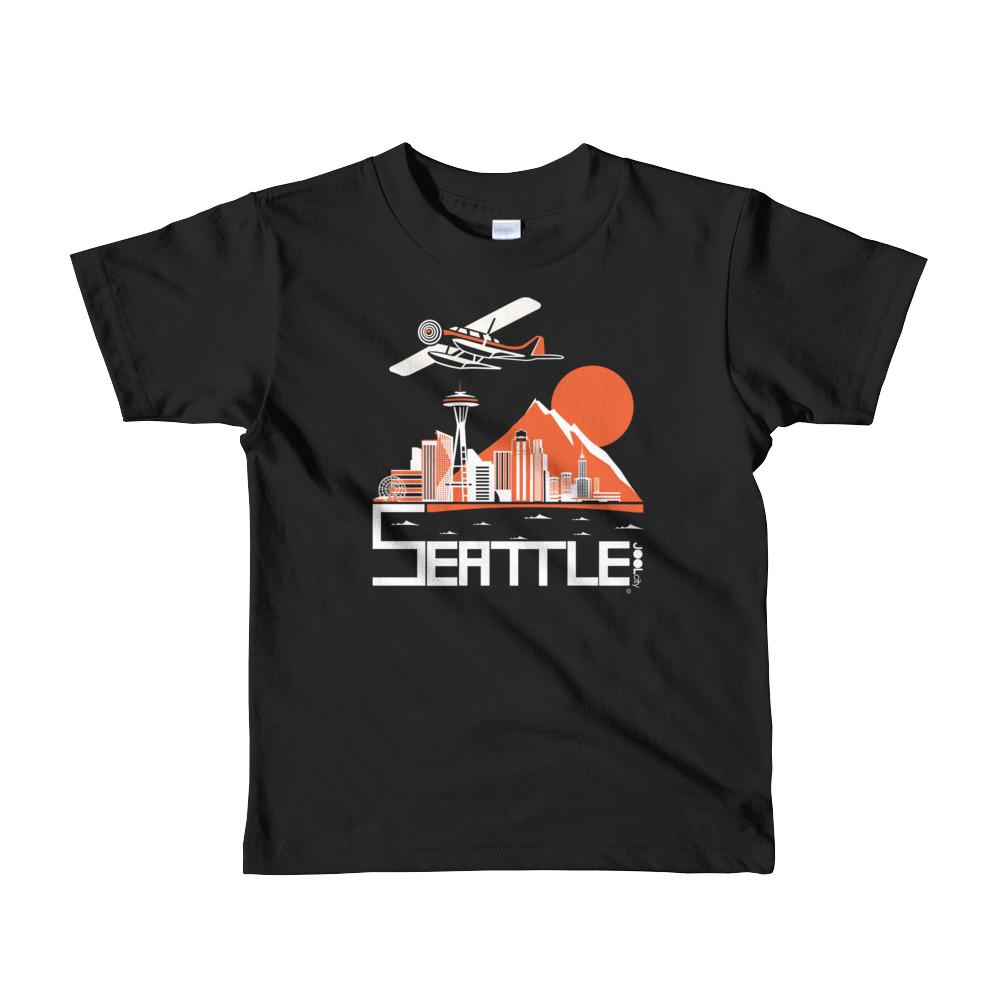 Seattle Soaring Sea Plane Short Sleeve Toddler T-shirt T-Shirts Black / 6yrs designed by JOOLcity