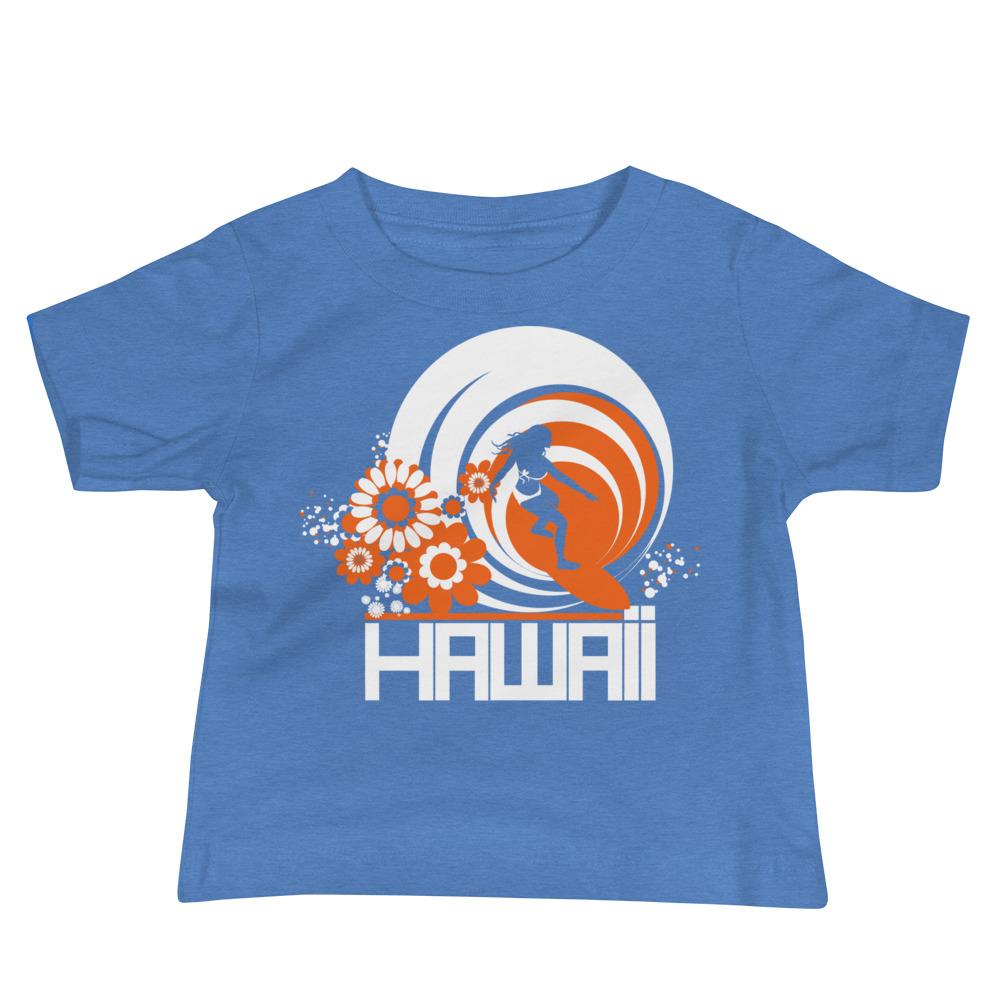 Hawaii Ripcurl Girl Baby Jersey Short Sleeve Tee T-Shirts Heather Columbia Blue / 18-24m designed by JOOLcity